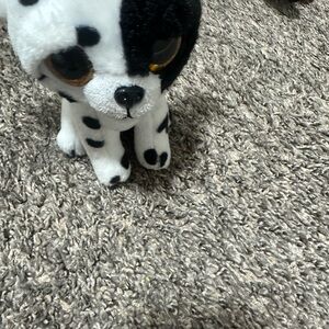 Ty Black and White Spotted Plush Dog
